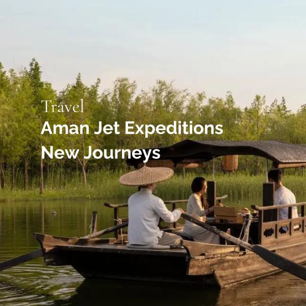 Aman Jet Expeditions 2028

Gemeinsam mit Remote Lands stellt Aman zwei neue Routen vor, die kulturelle Entdeckungen und Aufenthalte in ausgewählten Aman-Häusern verbinden.

„Cultural Treasures of Asia“ führt in 15 Nächten durch Japan, Kambodscha, China, Bhutan und Indien – von den Tempeln Angkors bis zum Taj Mahal.

„From Islands to Ancient Worlds“ verbindet in 17 Nächten acht Länder: von Japan über die Philippinen, Indonesien und die Malediven bis nach Dubai, Montenegro, Mostar und Istanbul.

Im Privatjet reisen maximal 18 Gäste gemeinsam. Die Erkundungen vor Ort bleiben persönlich: Jedem Paar und jedem Alleinreisenden stehen ein eigenes Fahrzeug, ein Chauffeur und ein Guide zur Verfügung – mit Raum für individuelle Interessen.

aman