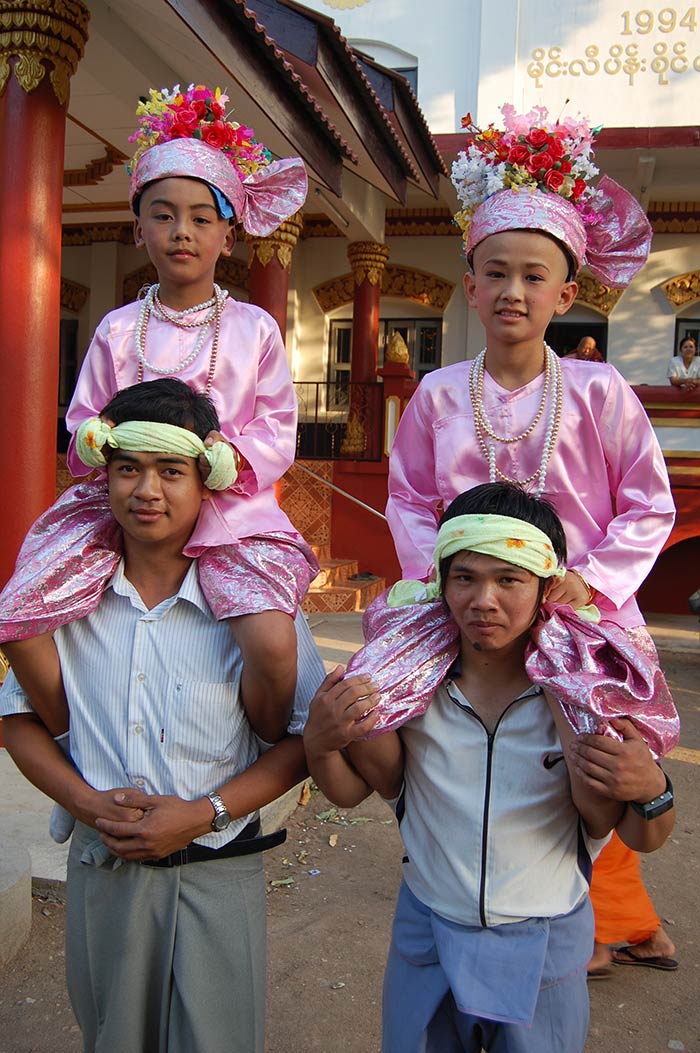 Two young boys who had just become novice monks.