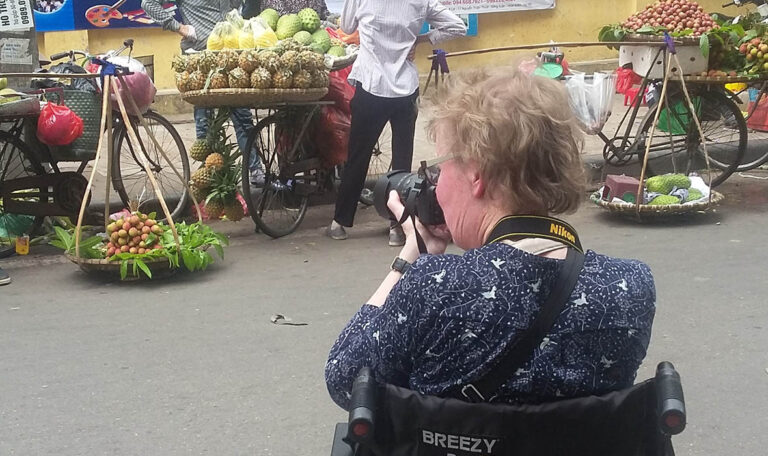 Taking a street scene in Vietnam's streets.