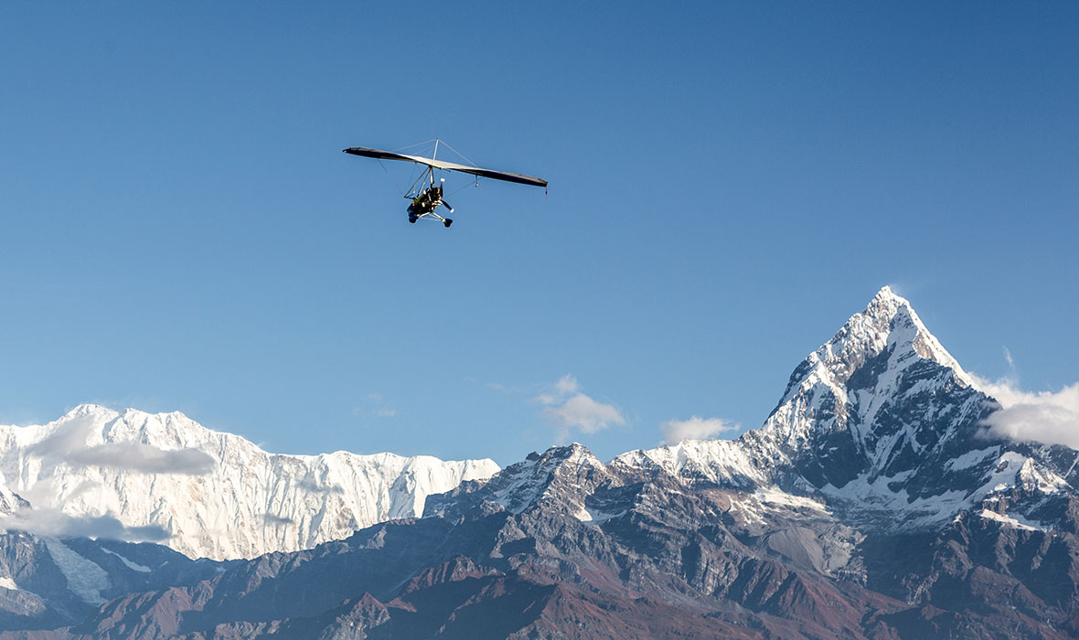 Ultra-light-plane-flying-