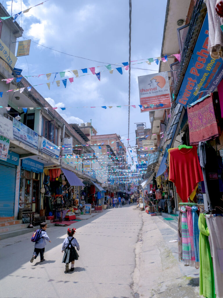 children after school in thamel