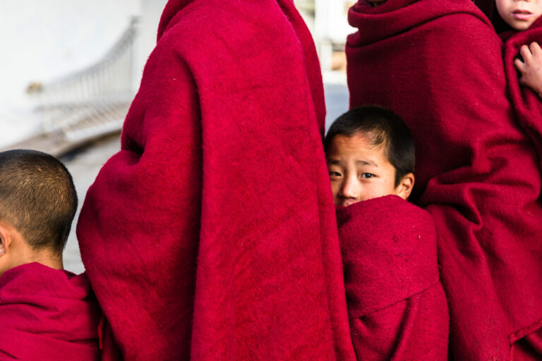 6 - Young monk in breakfast queue at Tawang Monastery