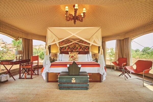 Hampi Ultimate Traveling Camp interior.