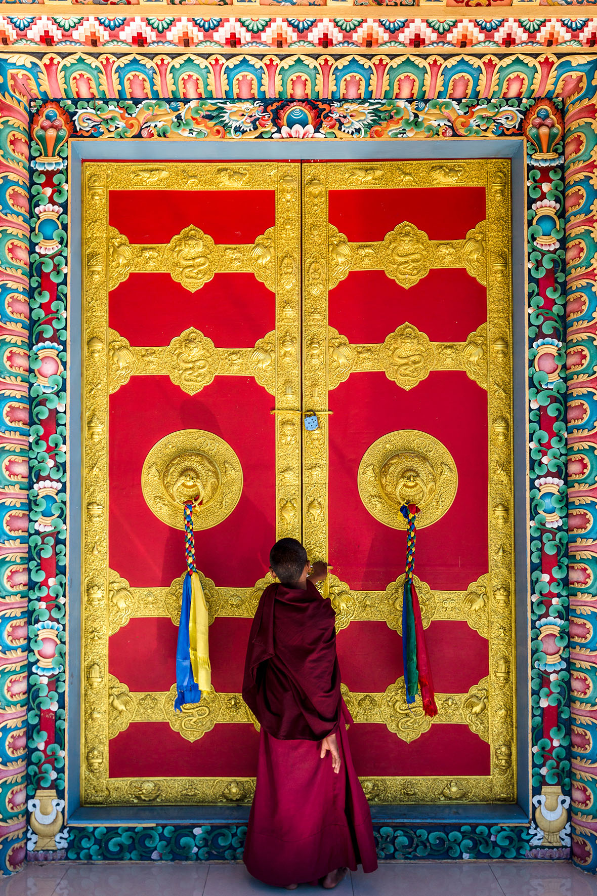 13 - Doors of a monastery outside Tawang
