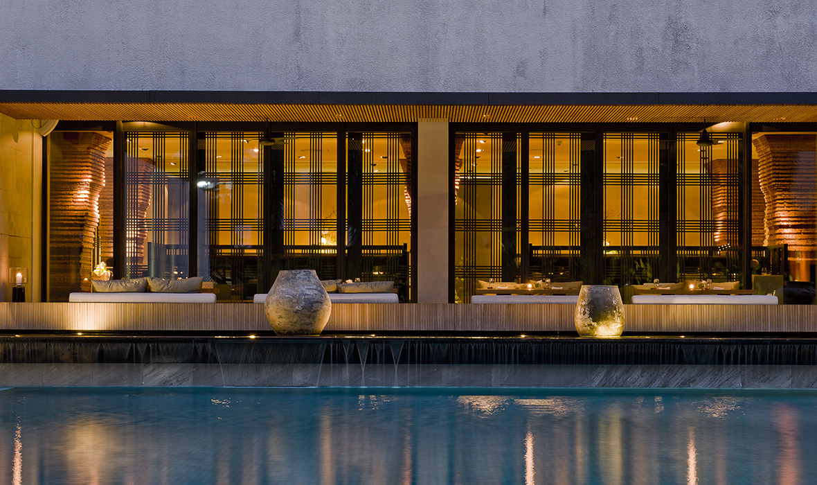 nahm terrace seating from pool