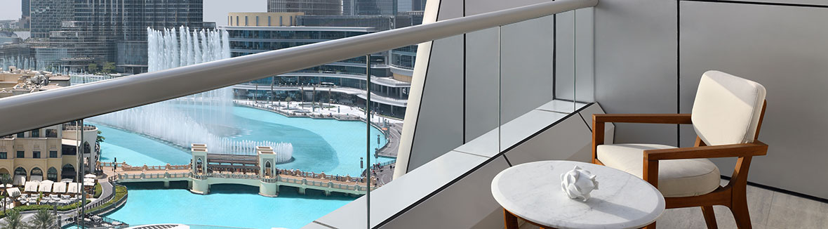 The Address Downtown Dubai suite view. The Address Downtown Dubai suite view.